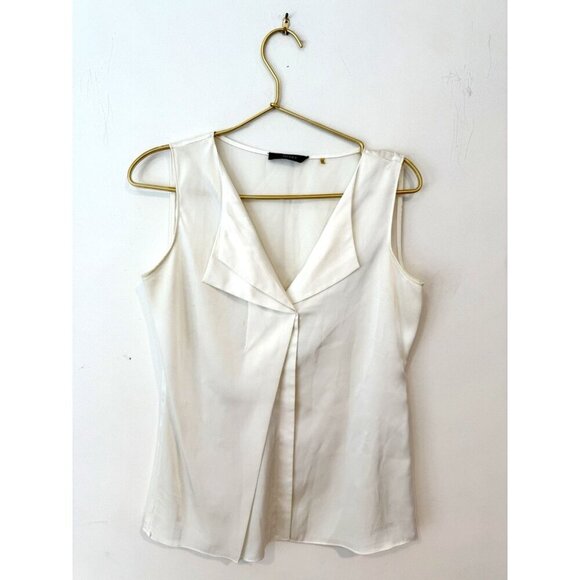TAHARI PLEAT FRONT XS BLOUSE IN IVORY - Picture 10 of 10